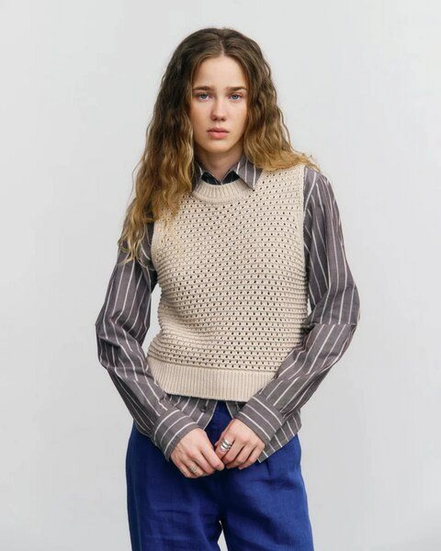 Rotholz Damen Weste - Cropped Knit Vest - aus Bio-Baumwolle – Ansicht 2