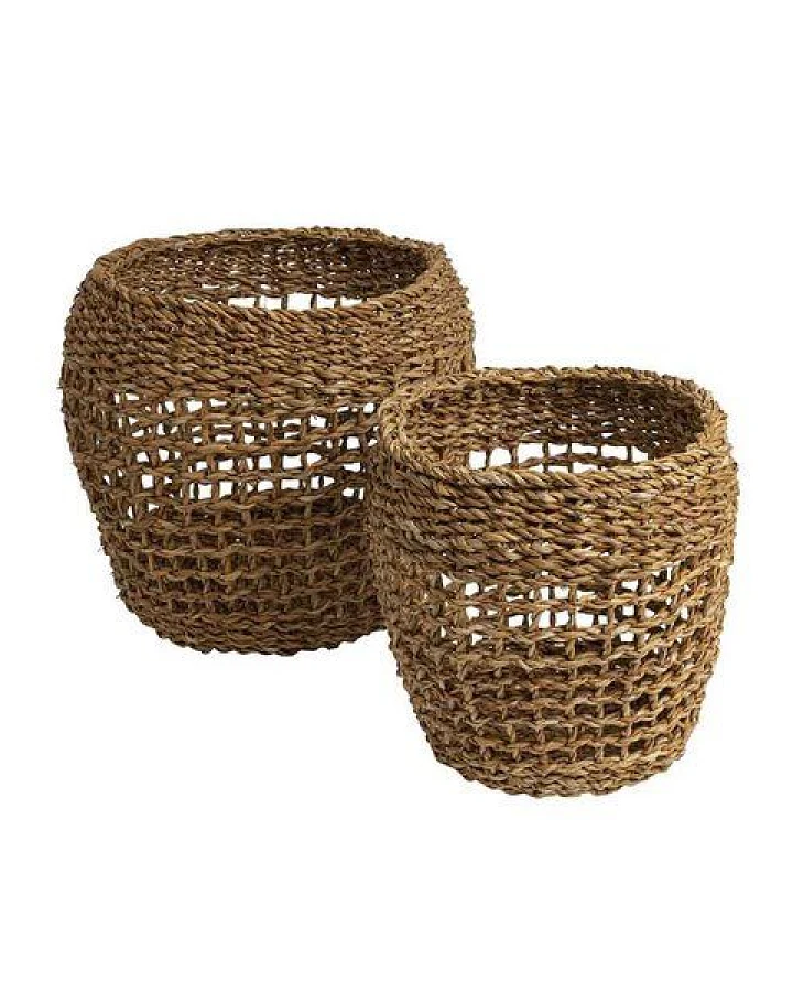 Originalhome Natürlicher Korb aus Hogla, Macha, handgefertigt, Groß, 2er Set