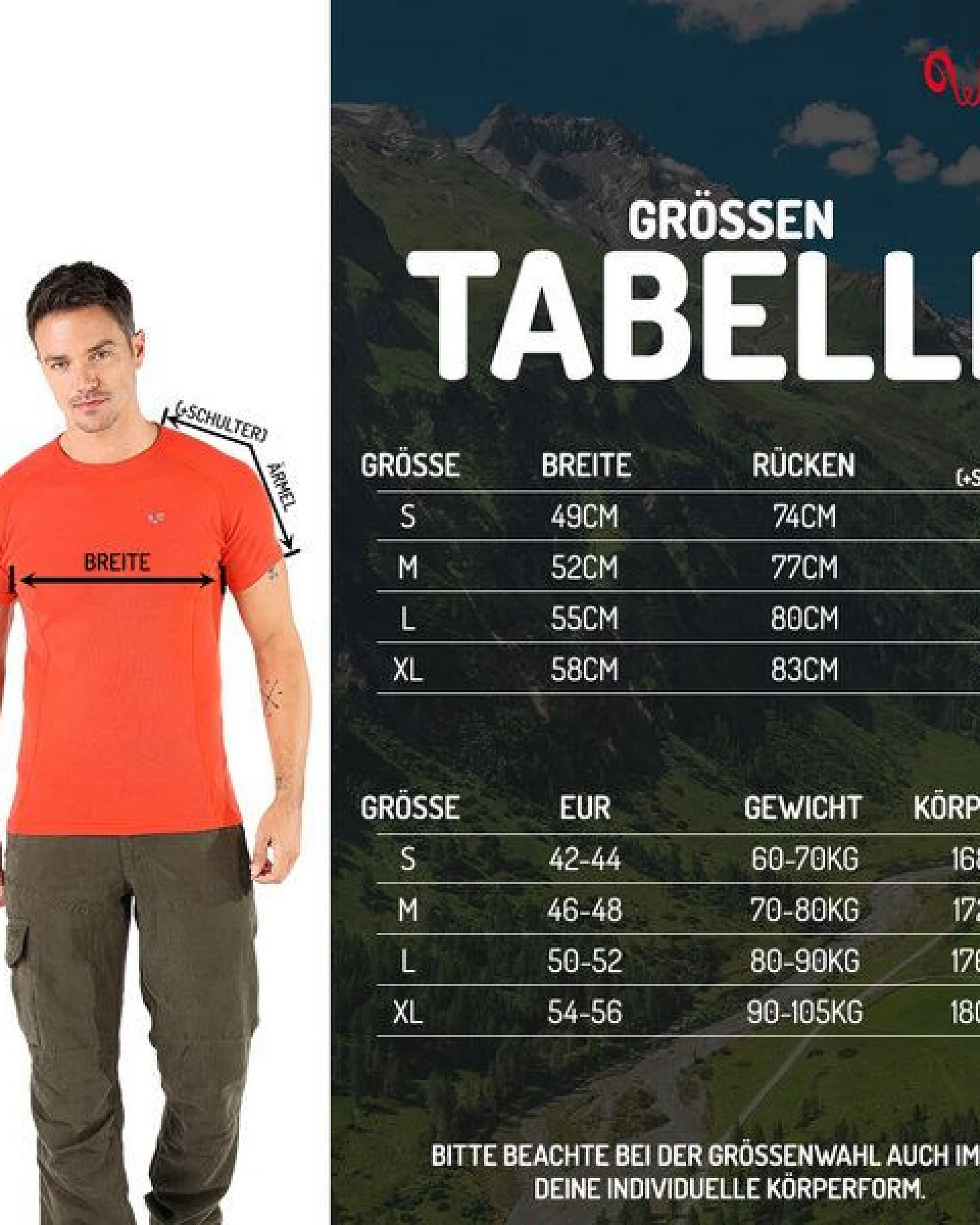 Woolona Kurzarmshirt - BERG- 100% Merinowolle – Ansicht 2