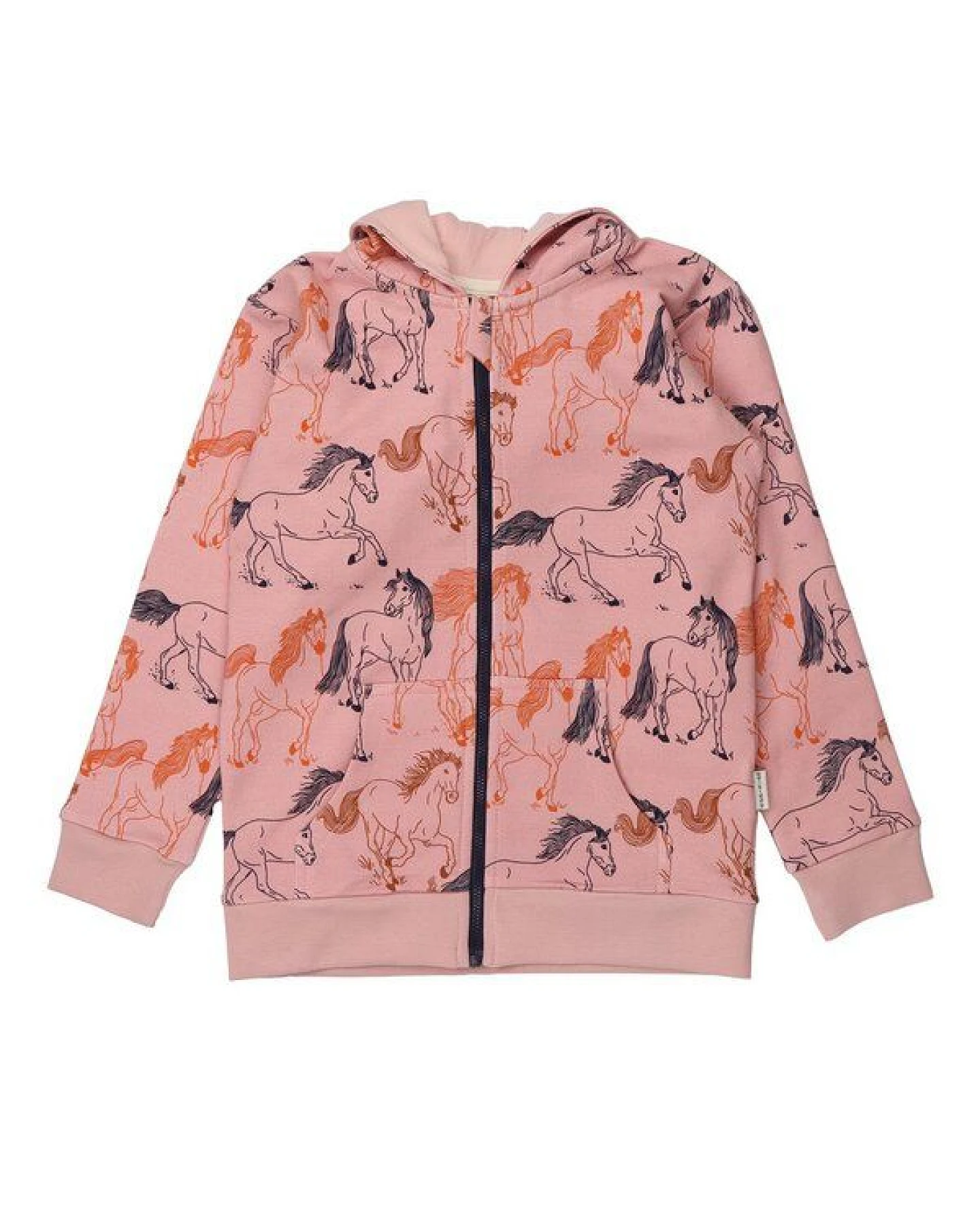 Kinder Sweatjacke Bio-Baumwolle GOTS "Wind's Path" rosa – vegane Walkiddy Kapuzenjacke, kuschelig weich und fair produziert für Alltag, Kita und Outdoor-Abenteuer – Ansicht 2