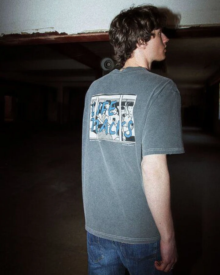 Nudie Jeans Koffe T-Shirt Life Tracks III