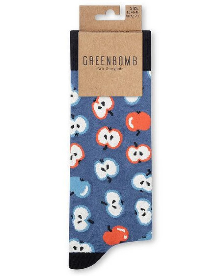 GREENBOMB Apples Socks - Lässige Socken aus Bio-Baumwoll Mix / hochwertiger Print / Fair & Vegan