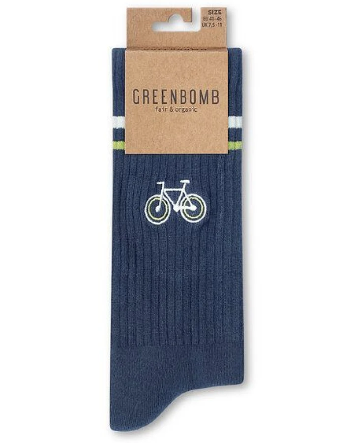 GREENBOMB Bike Loop 2 Tennis Socks - Lässige Socken aus Bio-Baumwoll Mix / hochwertiger Print / Fair & Vegan