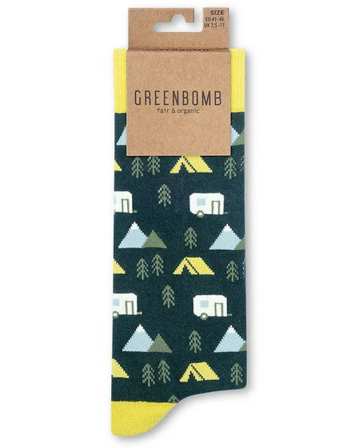 GREENBOMB Caravan Camp Socks - Lässige Socken aus Bio-Baumwoll Mix / hochwertiger Print / Fair & Vegan