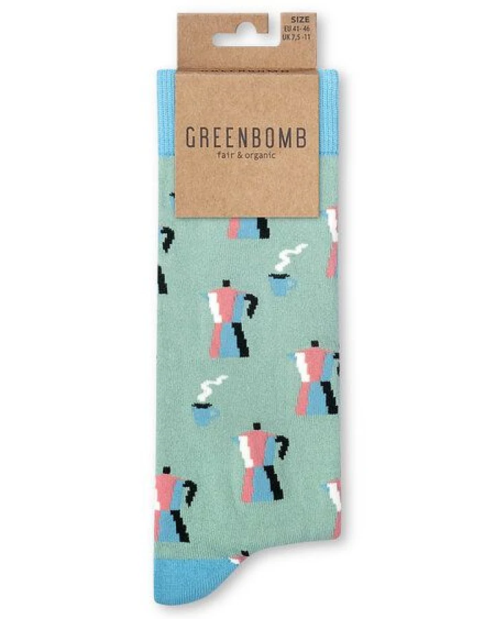 GREENBOMB Coffee Socks - Lässige Socken aus Bio-Baumwoll Mix / hochwertiger Print / Fair & Vegan
