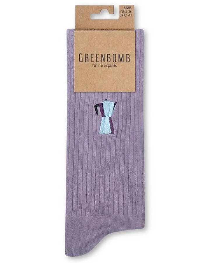GREENBOMB Mocca Tennis Socks - Lässige Socken aus Bio-Baumwoll Mix / hochwertiger Print / Fair & Vegan