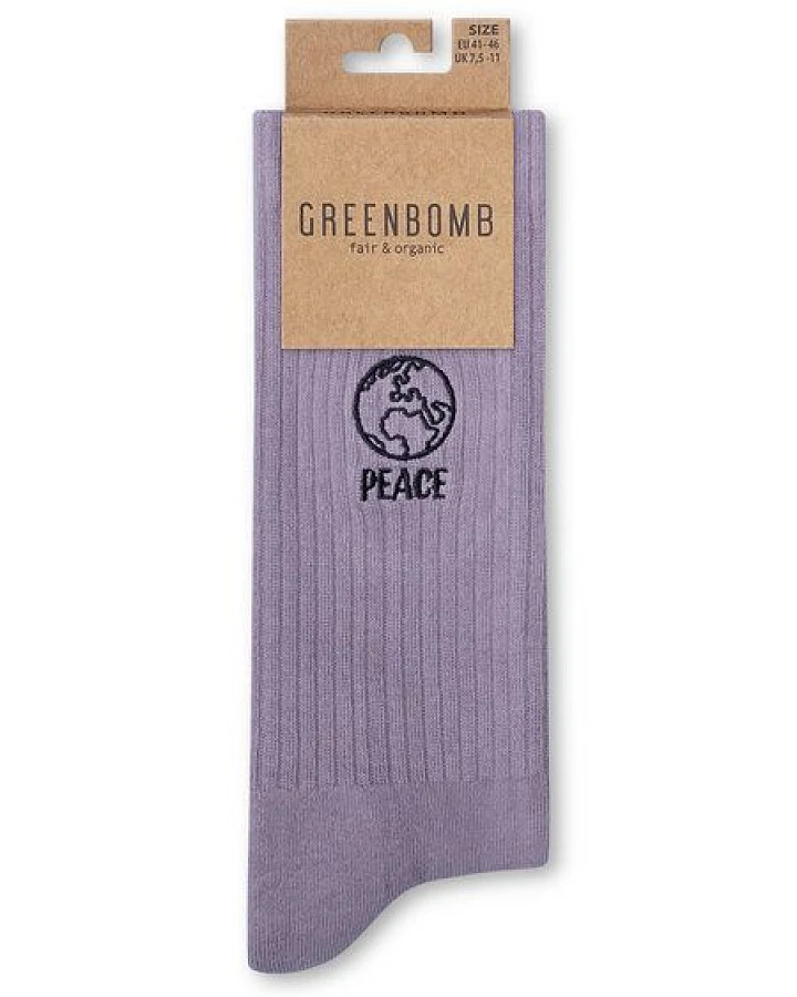 GREENBOMB Peace Tennis Socks - Lässige Socken aus Bio-Baumwoll Mix / hochwertiger Print / Fair & Vegan