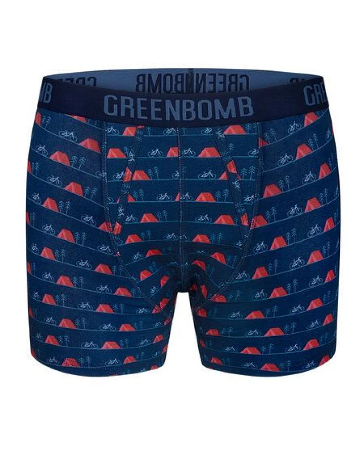 GREENBOMB Bike Tent Trunk - Figurbetonte Trunk aus Bio-Baumwoll Mix / hochwertiger Print / GOTS / Fair & Vegan