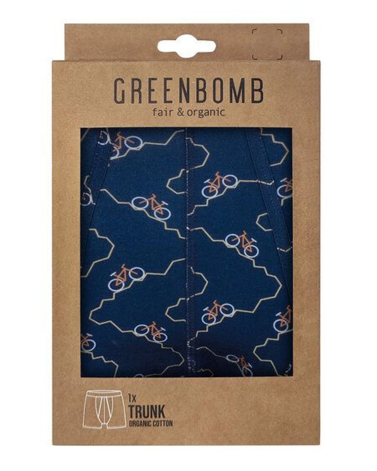 GREENBOMB Bike Zigzag Trunk - Figurbetonte Trunk aus Bio-Baumwoll Mix / hochwertiger Print / GOTS / Fair & Vegan – Ansicht 2