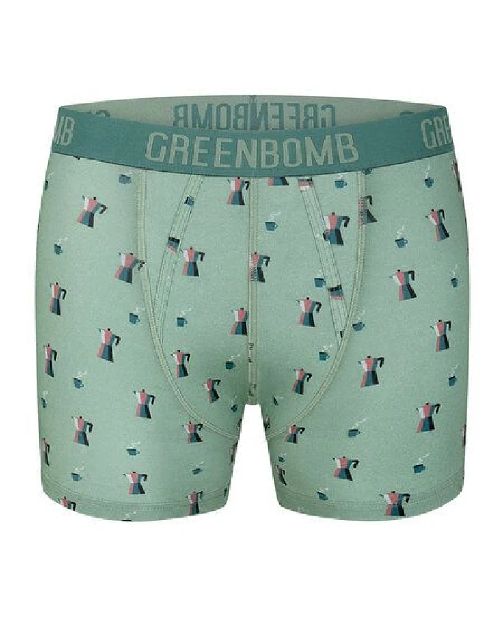GREENBOMB Coffee Trunk - Figurbetonte Trunk aus Bio-Baumwoll Mix / hochwertiger Print / GOTS / Fair & Vegan
