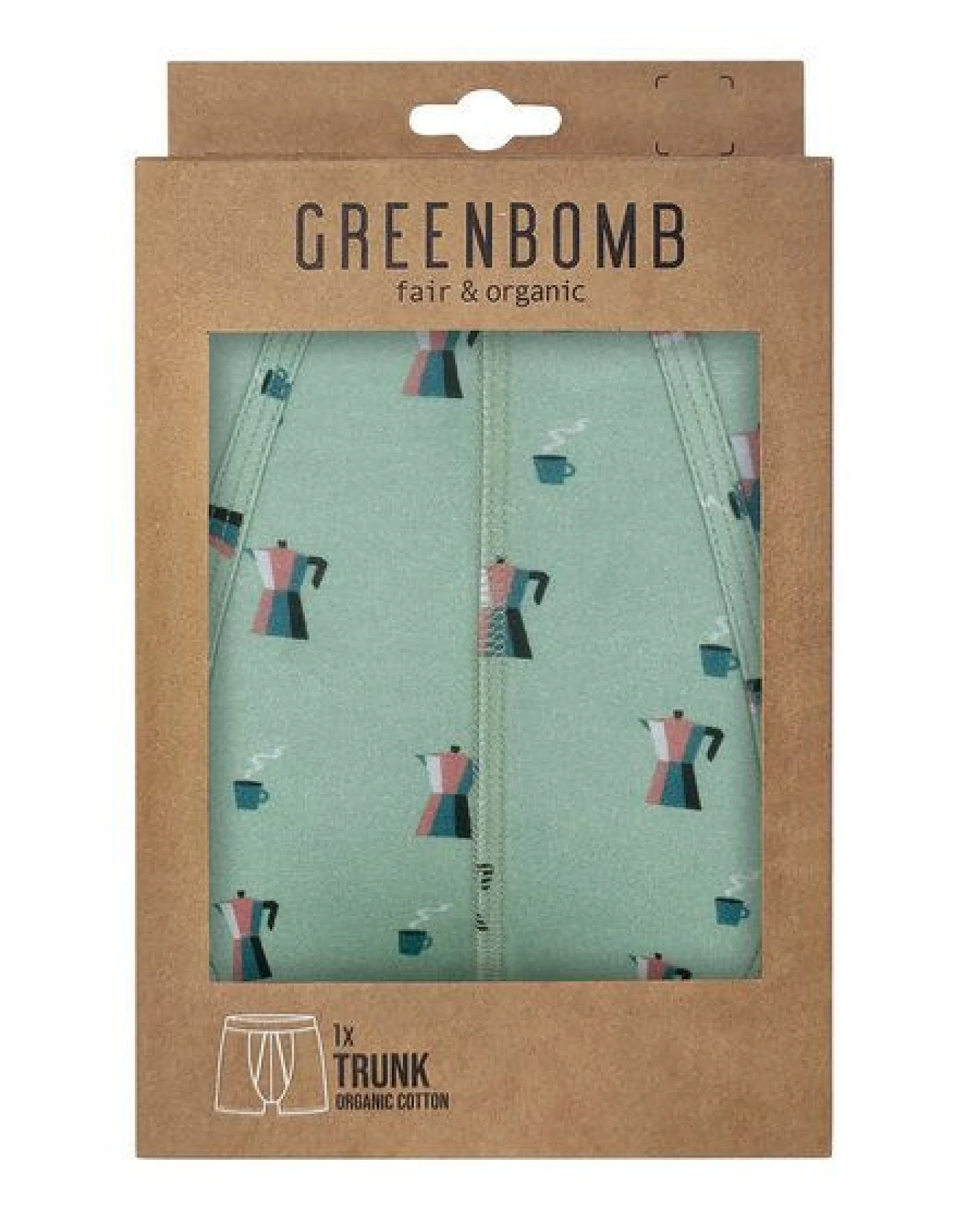 GREENBOMB Coffee Trunk - Figurbetonte Trunk aus Bio-Baumwoll Mix / hochwertiger Print / GOTS / Fair & Vegan – Ansicht 2