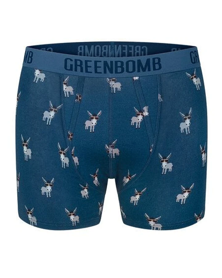 GREENBOMB Funky Donkey 2 Trunk - Figurbetonte Trunk aus Bio-Baumwoll Mix / hochwertiger Print / GOTS / Fair & Vegan