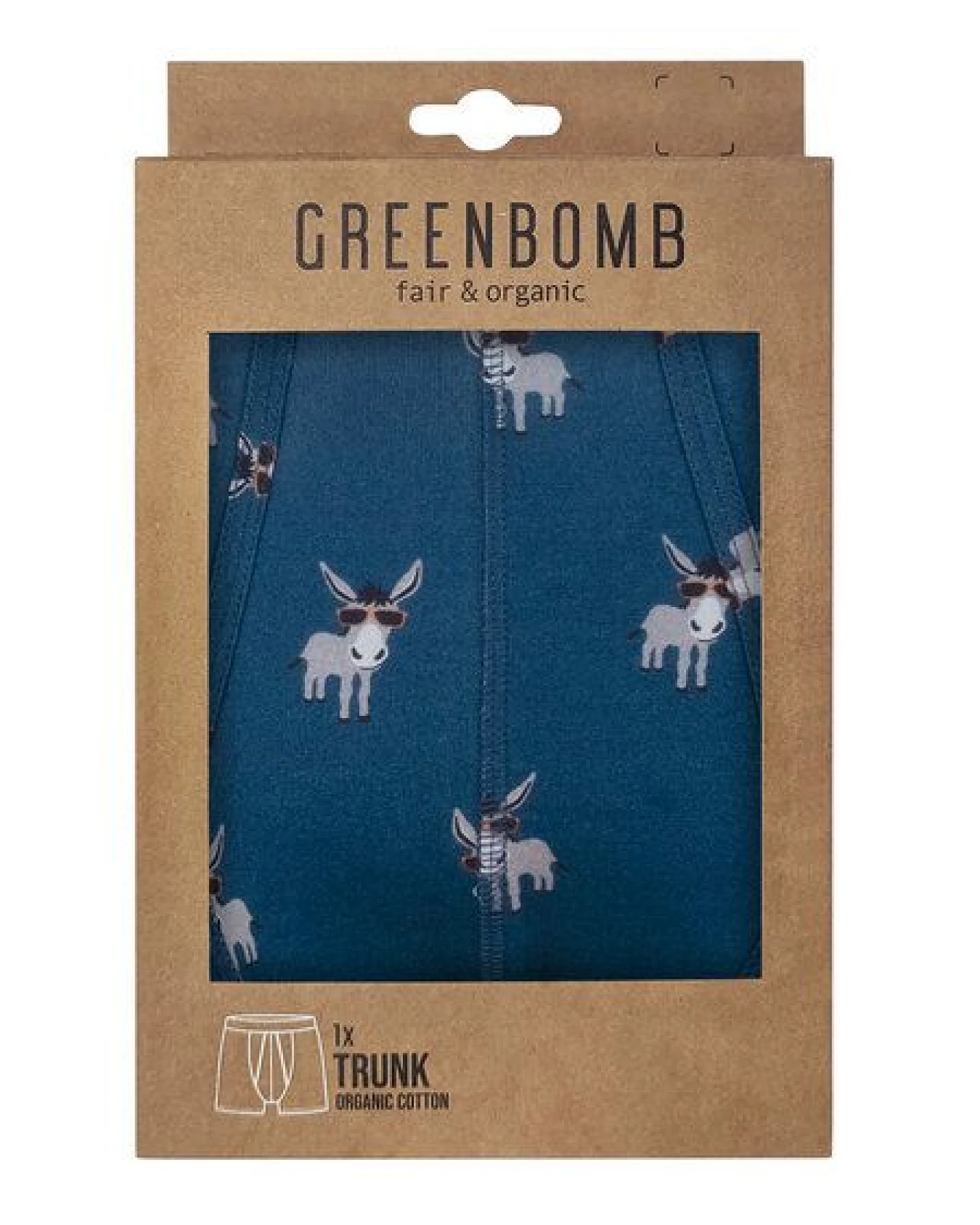 GREENBOMB Funky Donkey 2 Trunk - Figurbetonte Trunk aus Bio-Baumwoll Mix / hochwertiger Print / GOTS / Fair & Vegan – Ansicht 2