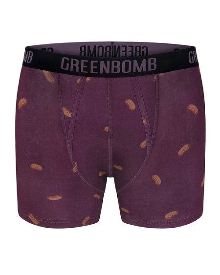 GREENBOMB Hotdogs Trunk - Figurbetonte Trunk aus Bio-Baumwoll Mix / hochwertiger Print / GOTS / Fair & Vegan