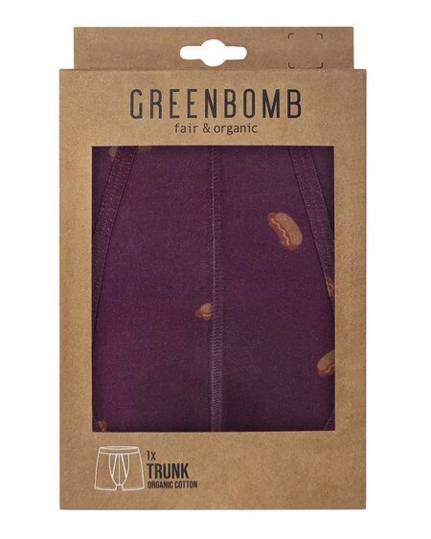 GREENBOMB Hotdogs Trunk - Figurbetonte Trunk aus Bio-Baumwoll Mix / hochwertiger Print / GOTS / Fair & Vegan – Ansicht 2