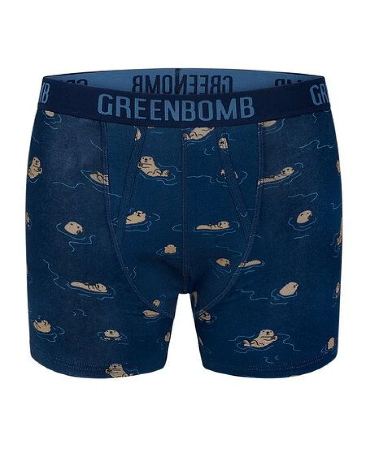 GREENBOMB Playing Otter Trunk - Figurbetonte Trunk aus Bio-Baumwoll Mix / hochwertiger Print / GOTS / Fair & Vegan