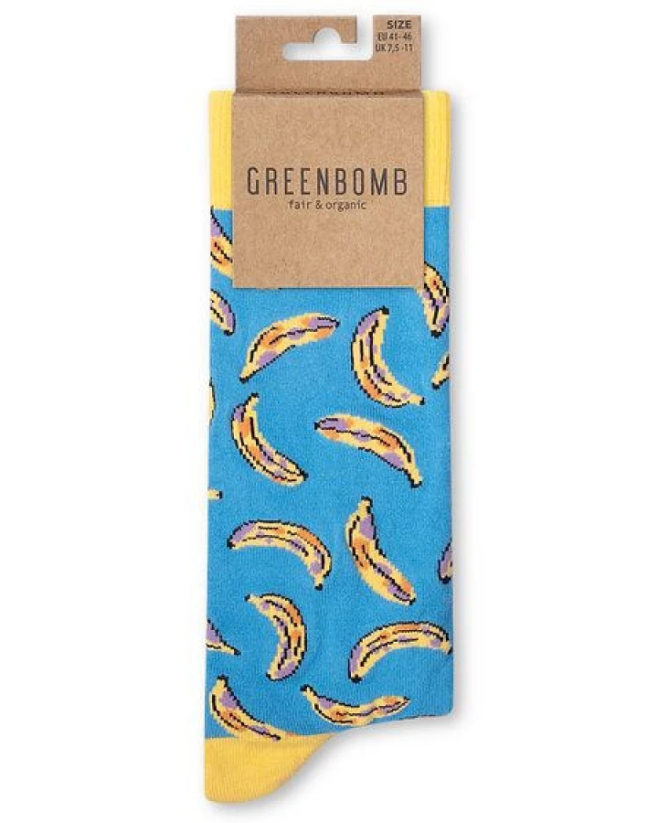 GREENBOMB Bananas Socks - Lässige Socken aus Bio-Baumwoll Mix / hochwertiger Print / Fair & Vegan