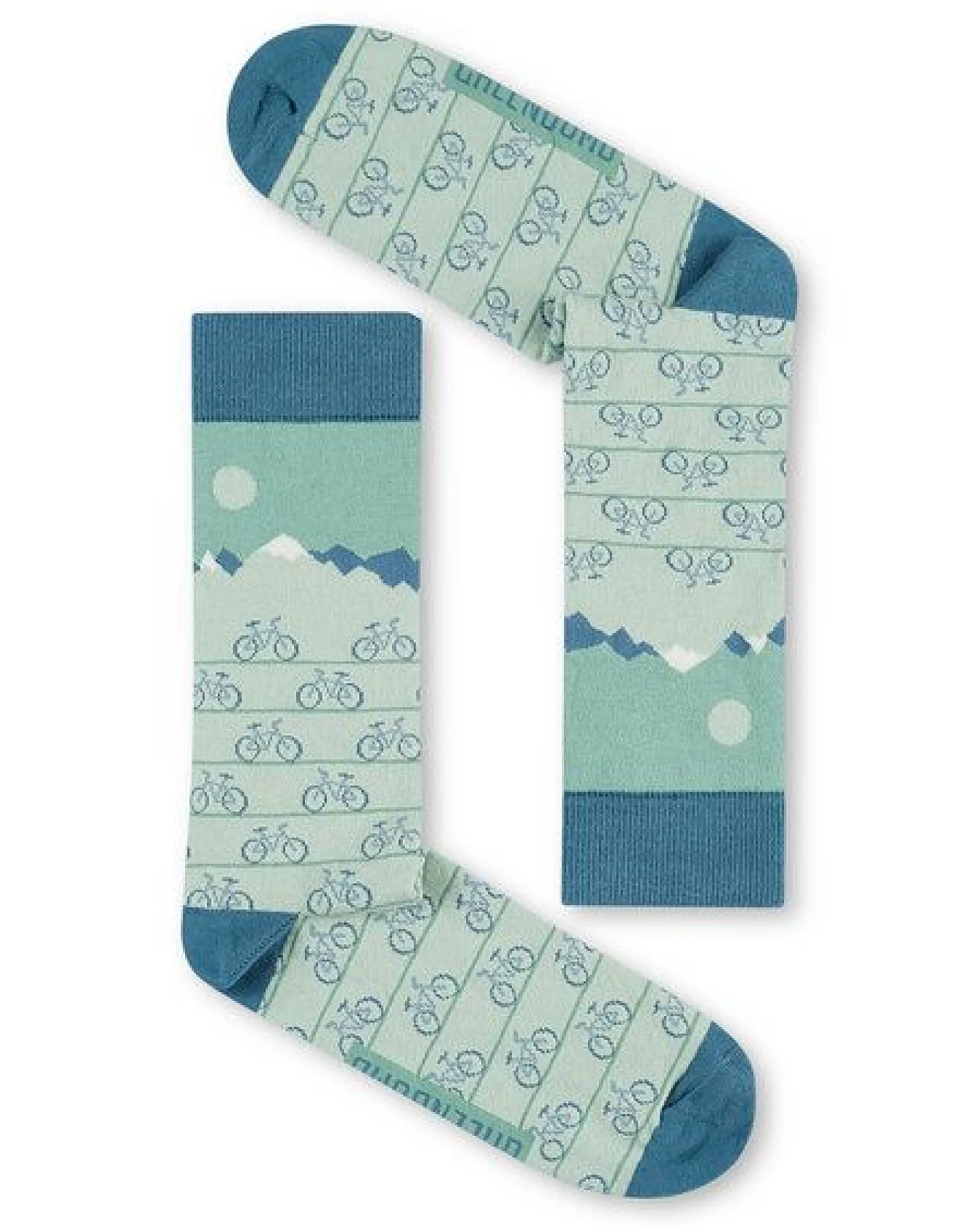 GREENBOMB Bike Mountain Row Socks - Lässige Socken aus Bio-Baumwoll Mix / hochwertiger Print / Fair & Vegan – Ansicht 2