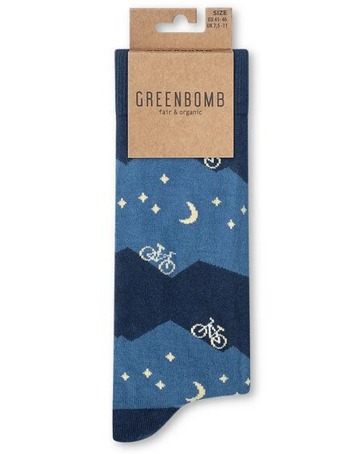 GREENBOMB Bike Night Socks - Lässige Socken aus Bio-Baumwoll Mix / hochwertiger Print / Fair & Vegan