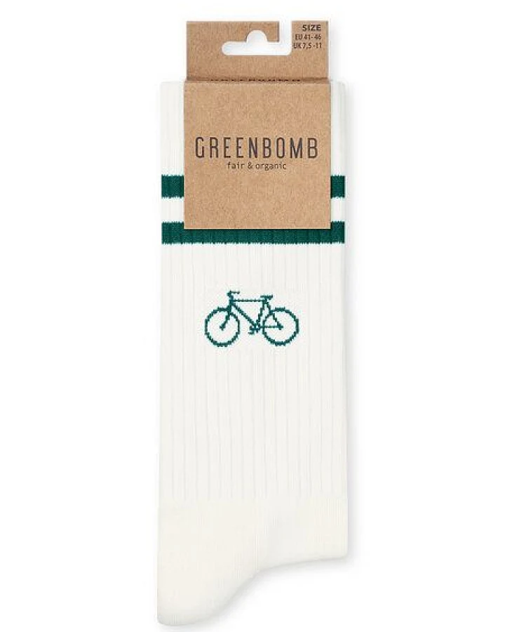 GREENBOMB Bike Pixel Tennis Socks - Lässige Socken aus Bio-Baumwoll Mix / hochwertiger Print / Fair & Vegan