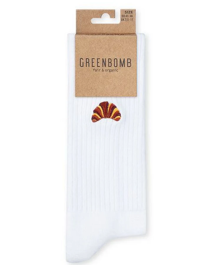 GREENBOMB Crossaint Tennis Socks - Lässige Socken aus Bio-Baumwoll Mix / hochwertiger Print / Fair & Vegan