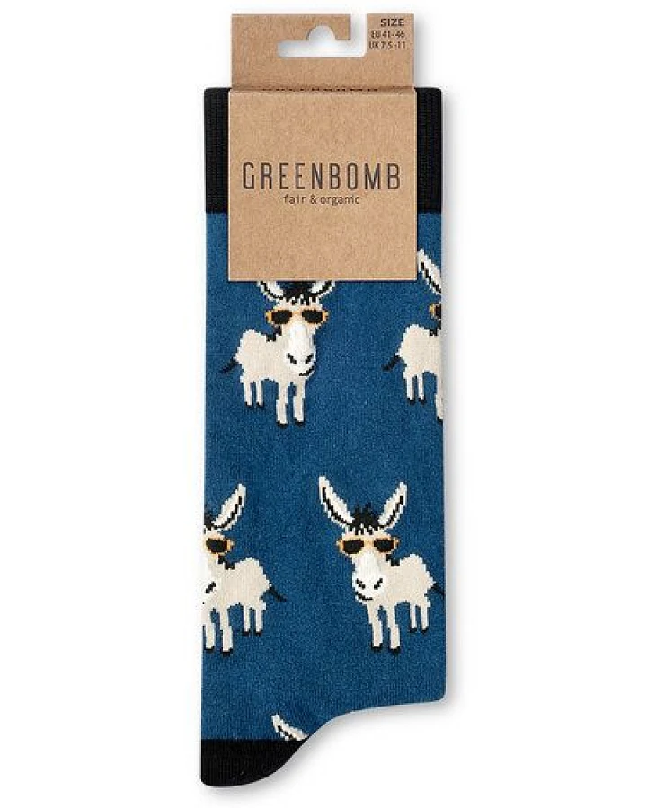 GREENBOMB Funky Donkey 2 Socks - Lässige Socken aus Bio-Baumwoll Mix / hochwertiger Print / Fair & Vegan
