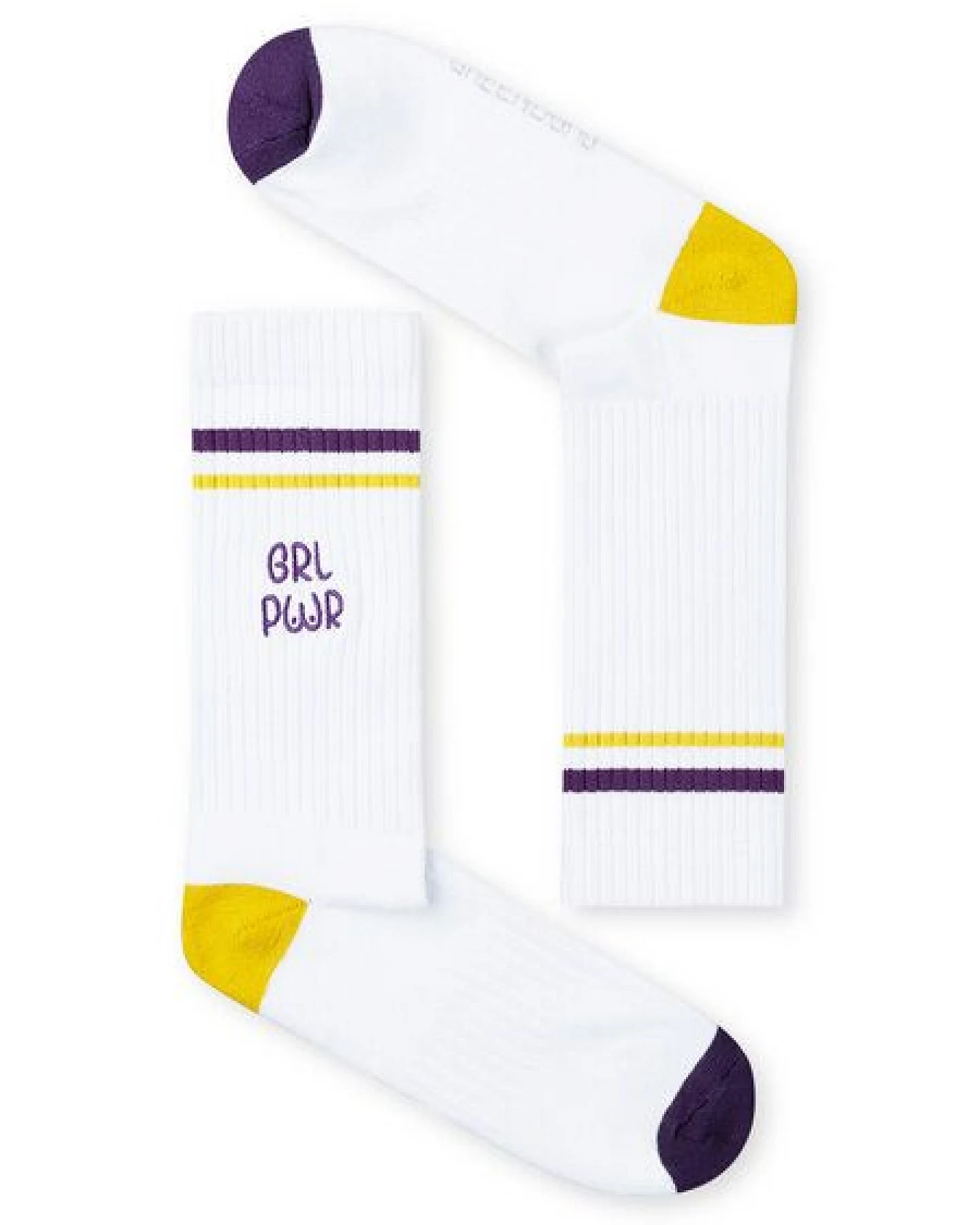 GREENBOMB Grlpwr Tennis Socks - Lässige Socken aus Bio-Baumwoll Mix / hochwertiger Print / Fair & Vegan – Ansicht 2
