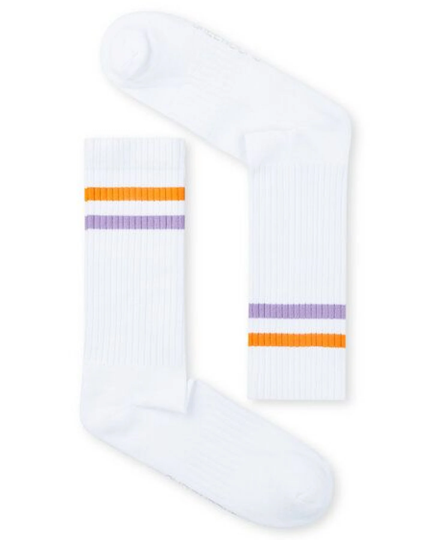 GREENBOMB Lilac Orange Stripes Tennis Socks - Lässige Socken aus Bio-Baumwoll Mix / hochwertiger Print / Fair & Vegan – Ansicht 2