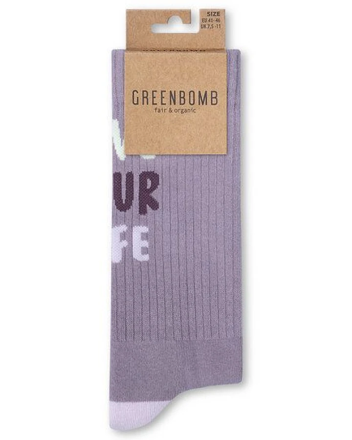 GREENBOMB Love Life Tennis Socks - Lässige Socken aus Bio-Baumwoll Mix / hochwertiger Print / Fair & Vegan