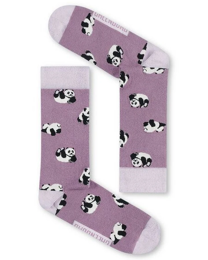 GREENBOMB Panda Roll Socks - Lässige Socken aus Bio-Baumwoll Mix / hochwertiger Print / Fair & Vegan