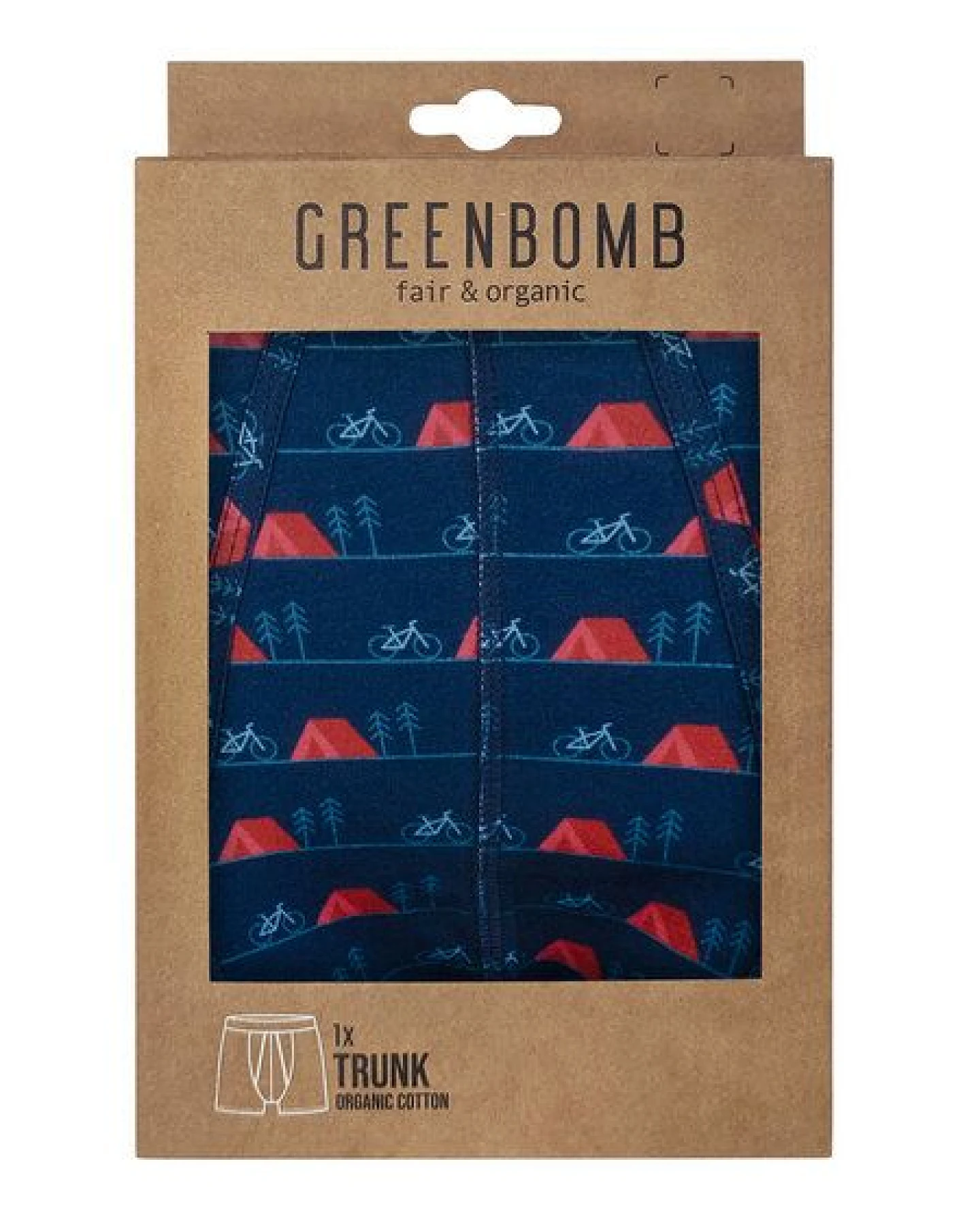 GREENBOMB Bike Tent Trunk - Figurbetonte Trunk aus Bio-Baumwoll Mix / hochwertiger Print / GOTS / Fair & Vegan – Ansicht 2