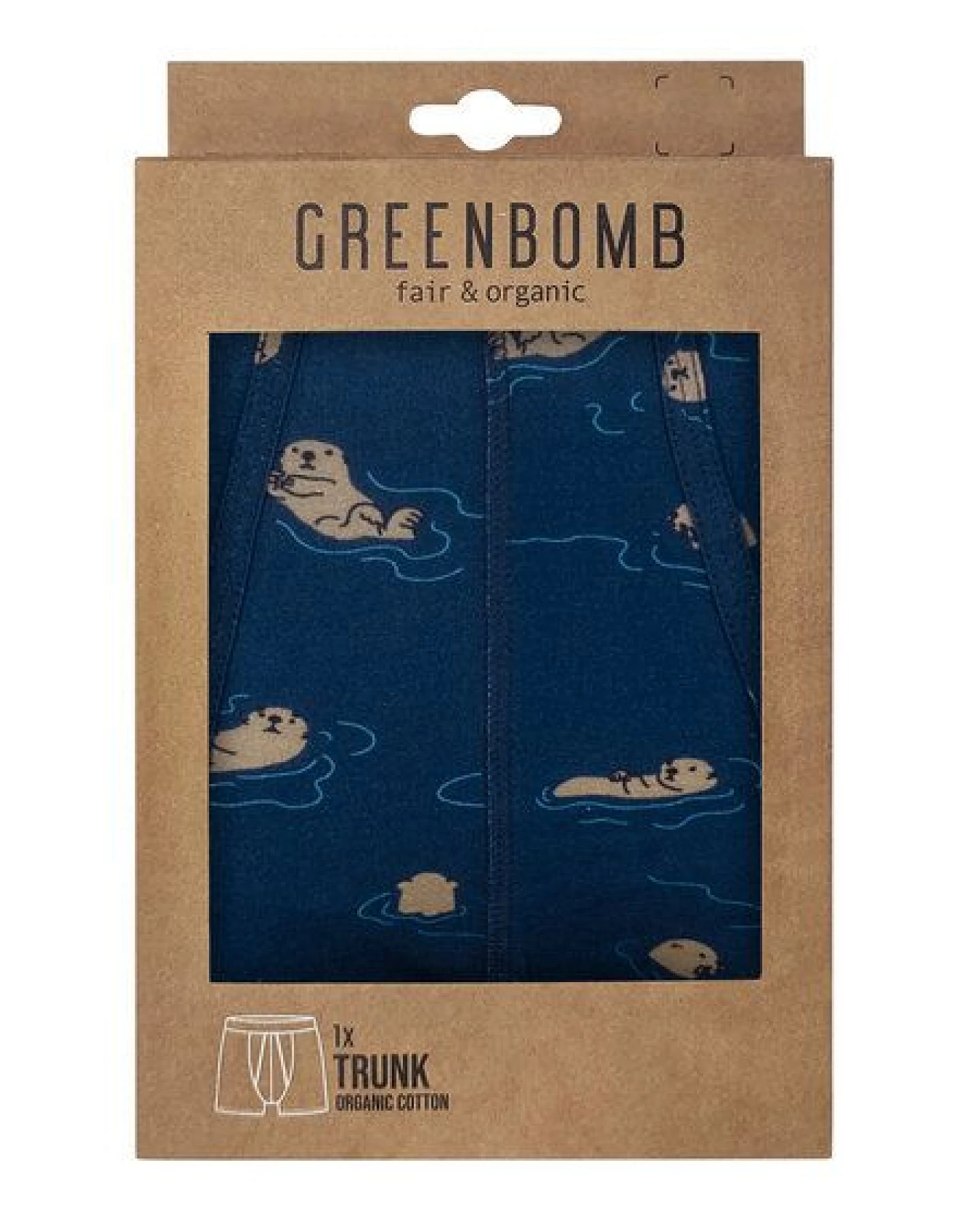 GREENBOMB Playing Otter Trunk - Figurbetonte Trunk aus Bio-Baumwoll Mix / hochwertiger Print / GOTS / Fair & Vegan – Ansicht 2