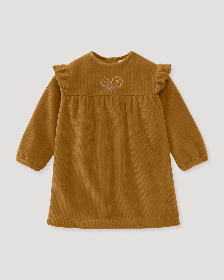 hessnatur Baby Cord Kleid aus Bio-Baumwolle - braun - Größe 62/68