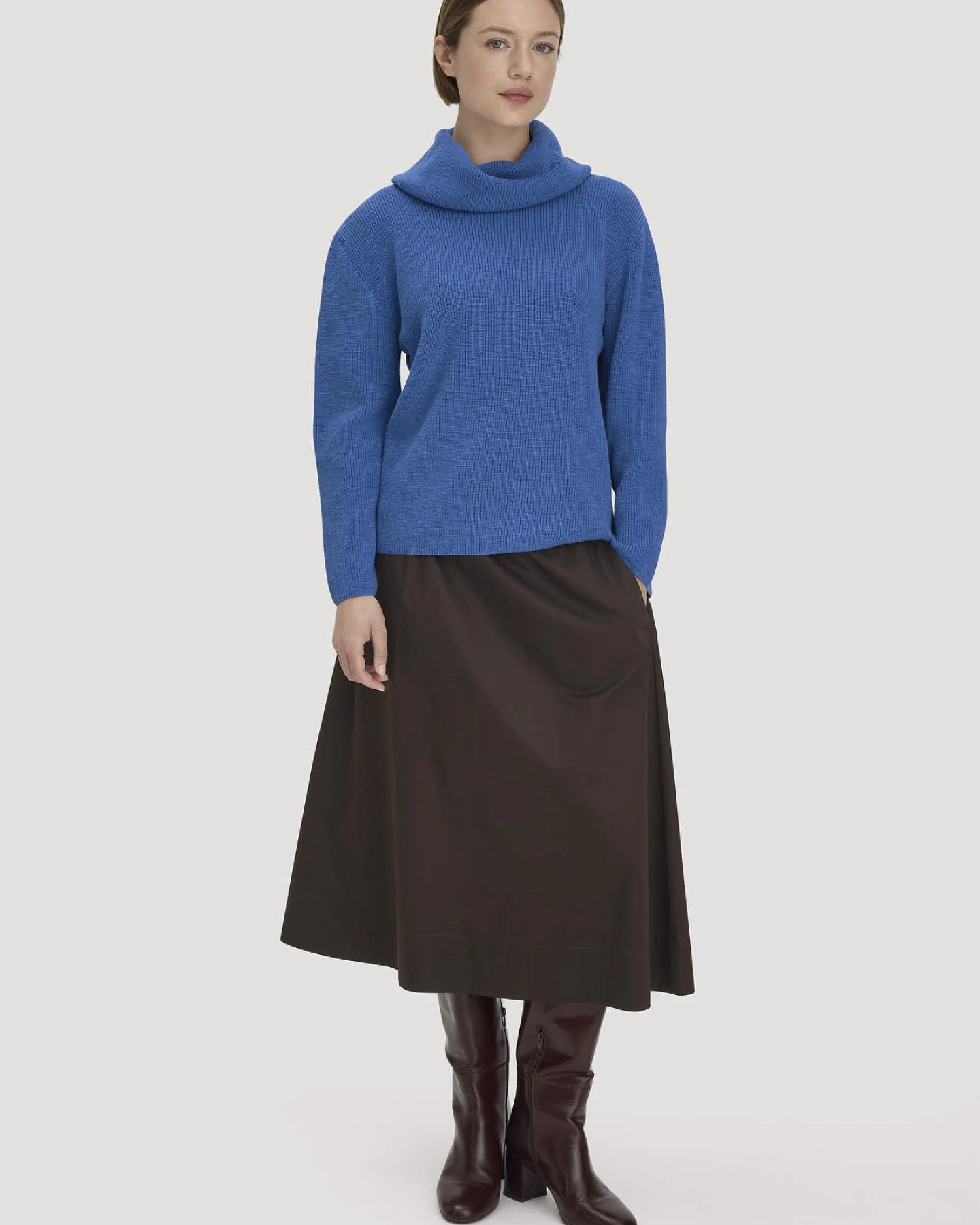 hessnatur Damen Strickpullover Relaxed aus Bio-Baumwolle - blau - Größe XS – Ansicht 2