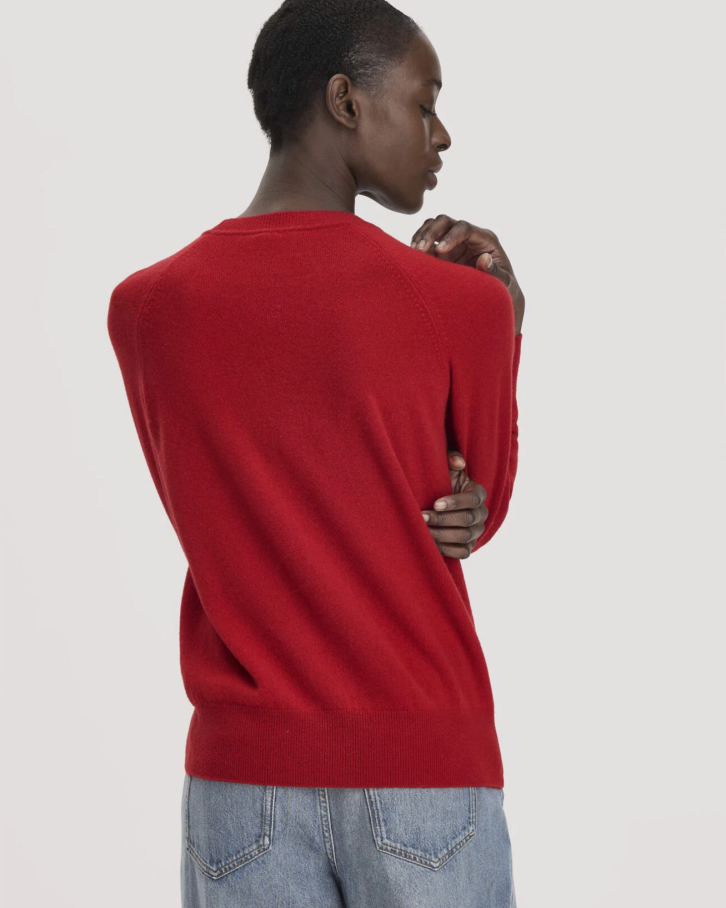 hessnatur Damen Pullover Relaxed BETTER RECYCLING aus Cashmere mit Recycling-Anteil - rot - Größe XXL – Ansicht 3