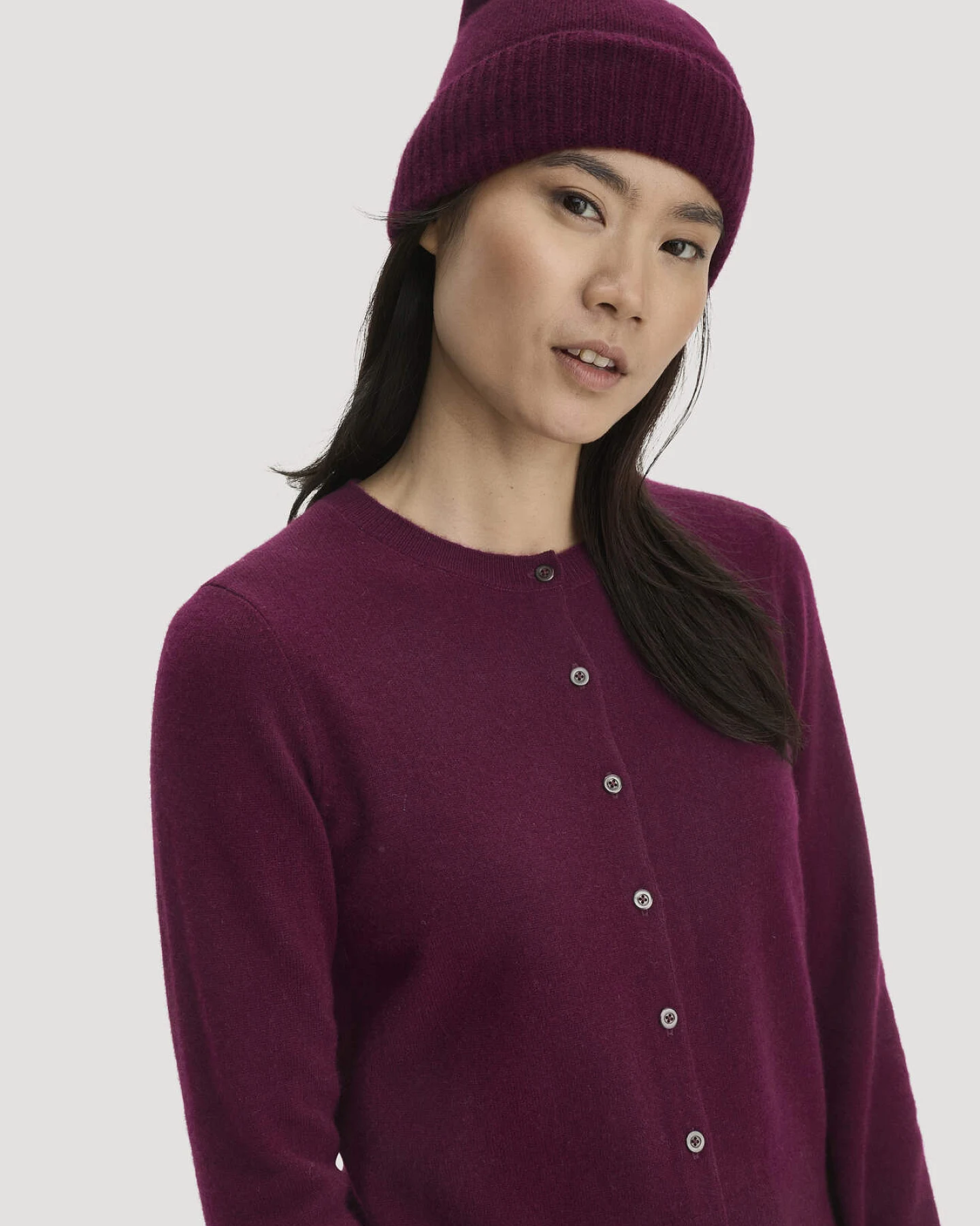 hessnatur Damen Strick Jacke Regular BETTER RECYCLING aus Cashmere - rot - Größe L – Ansicht 4