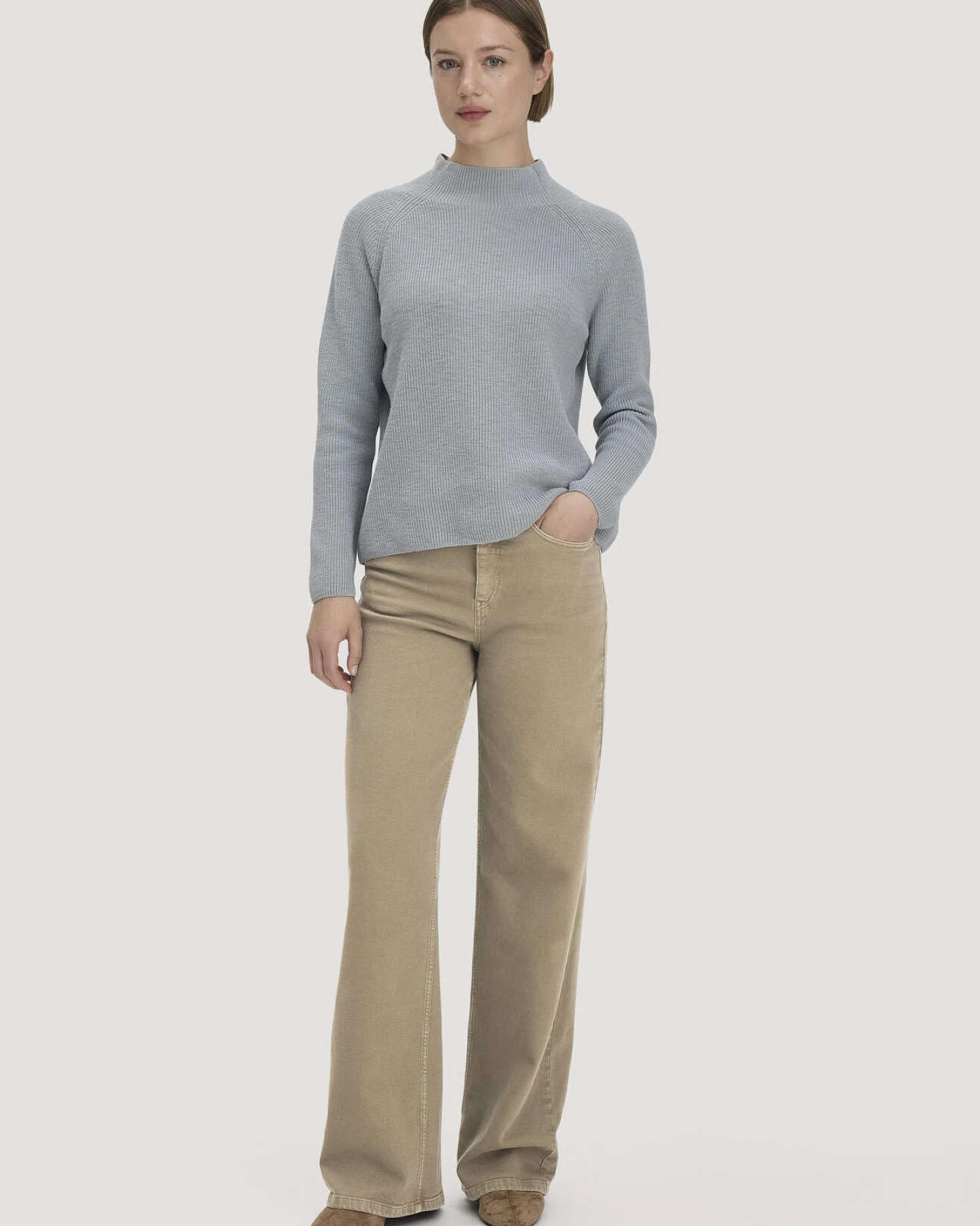 hessnatur Damen Strickpullover Relaxed aus Bio-Baumwolle - blau - Größe M – Ansicht 2