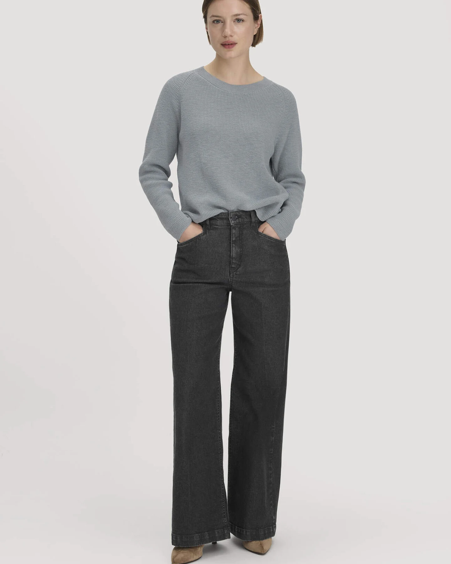 hessnatur Damen Pullover Relaxed aus Bio-Baumwolle - blau - Größe L – Ansicht 2