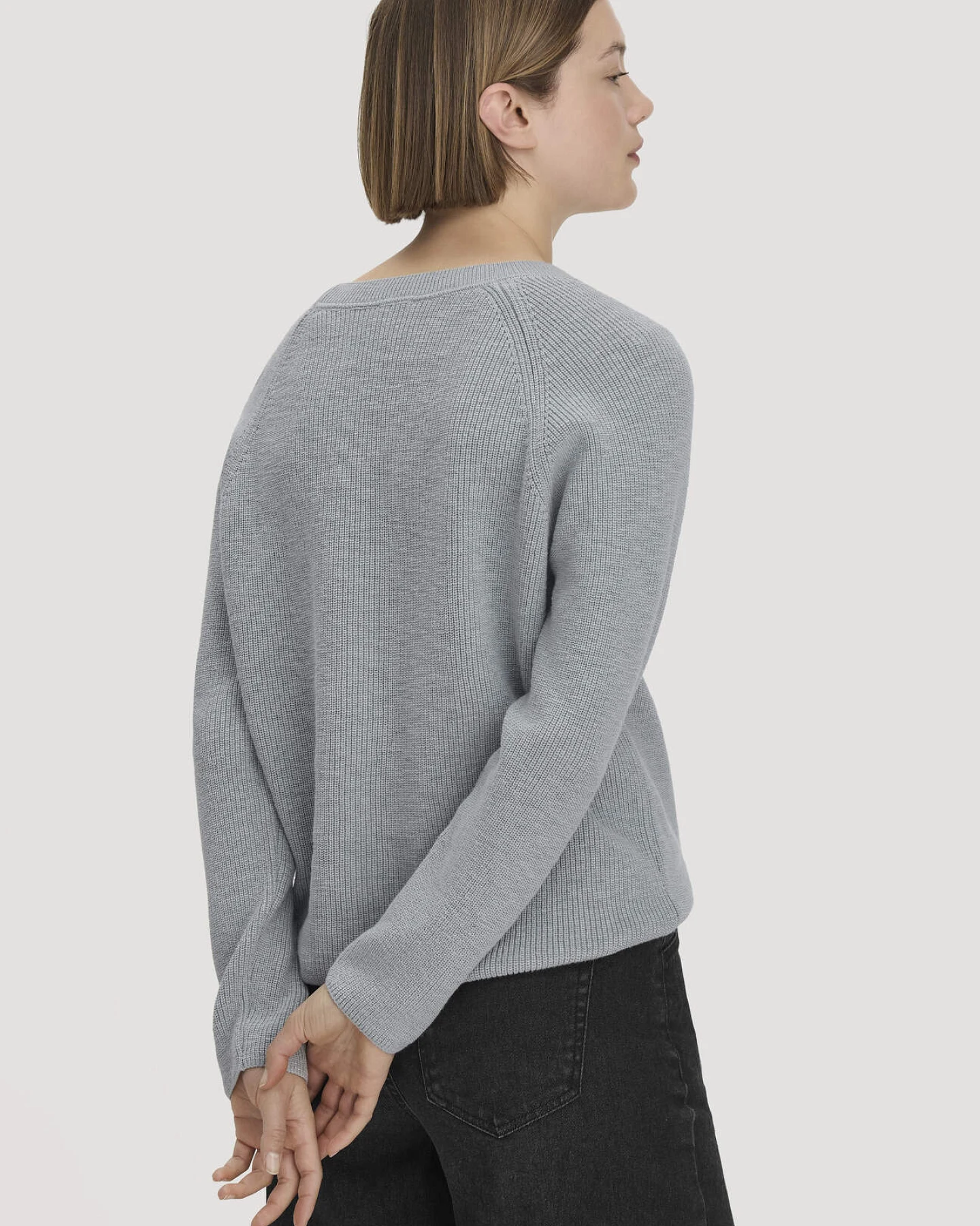 hessnatur Damen Pullover Relaxed aus Bio-Baumwolle - blau - Größe L – Ansicht 3