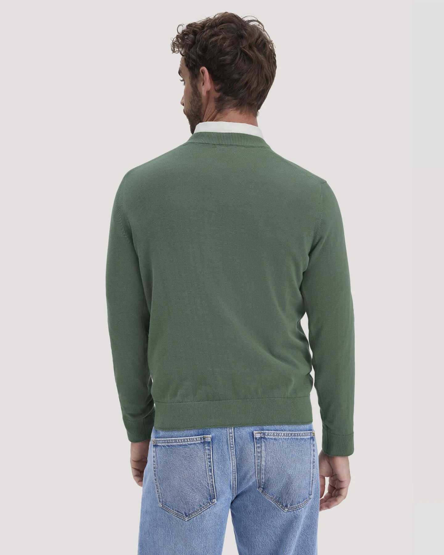 hessnatur Herren Strick Pullover Regular aus Bio-Baumwolle - grün - Größe XXL – Ansicht 3