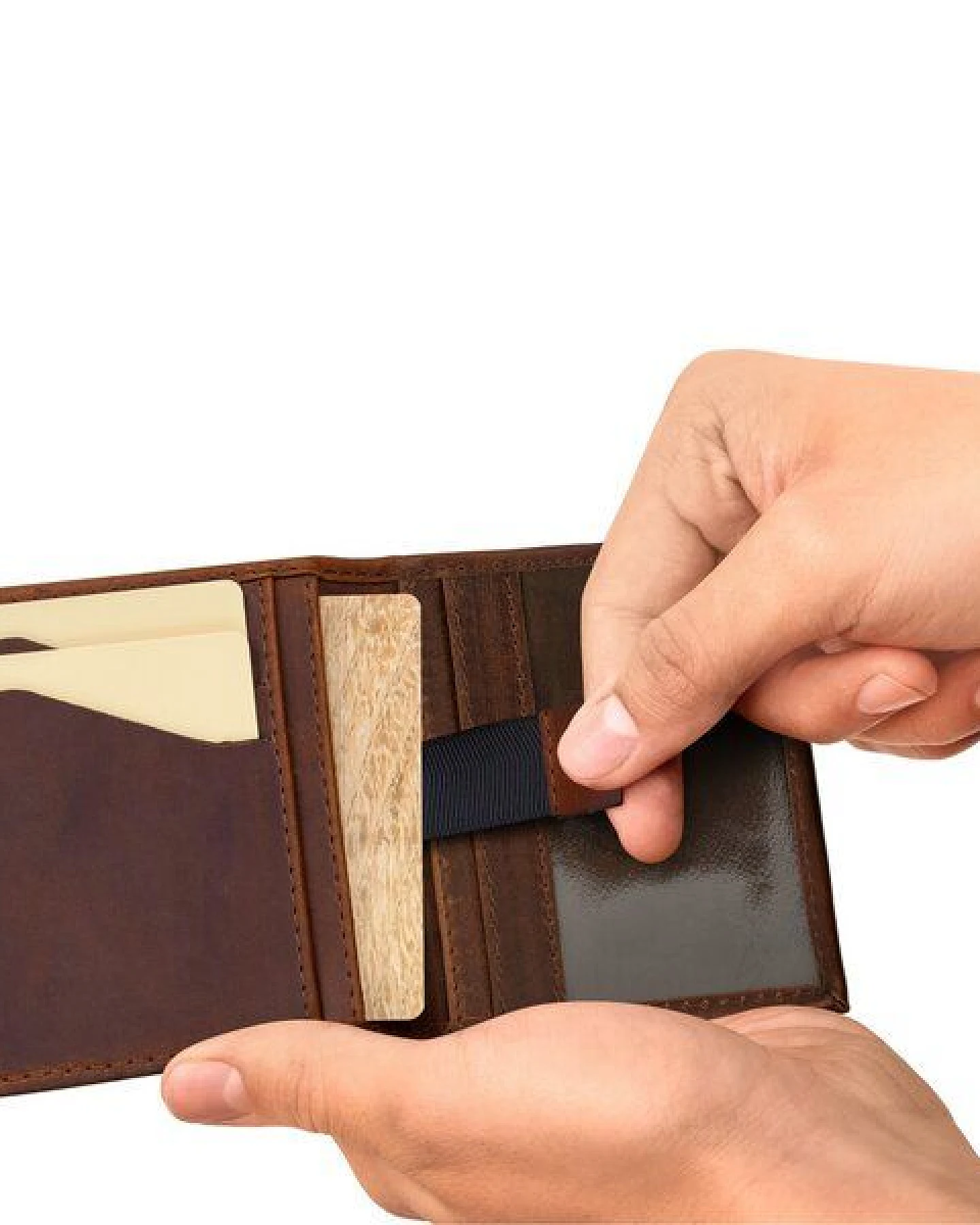 Simaru Leder Geldbörse mit RFID-Schutz, Kompaktes Portemonnaie, Geldbeutel – Ansicht 4