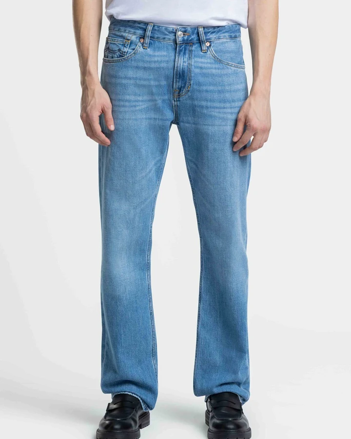 Kings of Indigo Herren vegan Jeans Iskander Natural Stretch Mid Washed