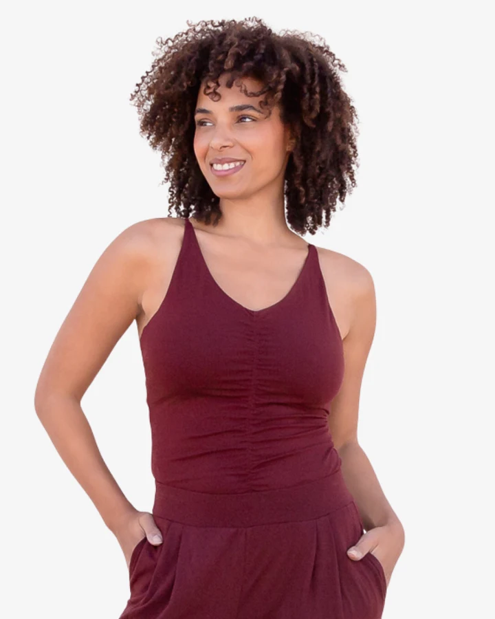 Jaya Organics Top Nicole - Burgundy L