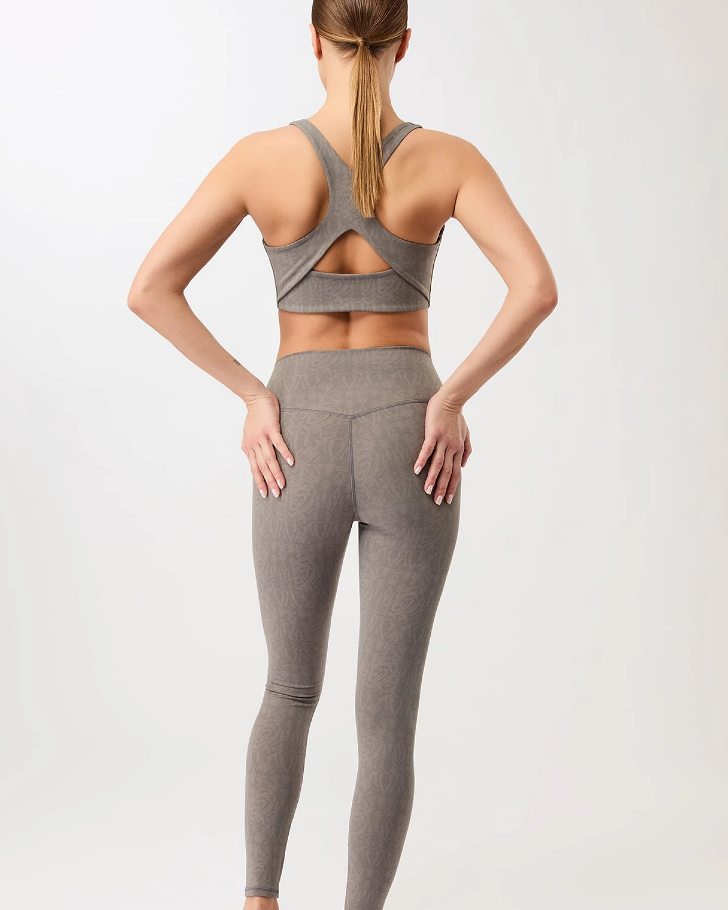 Mandala Monoprinted Leggings - Grey L – Ansicht 4