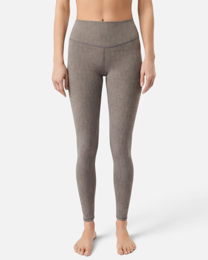 Mandala Monoprinted Leggings - Grey L