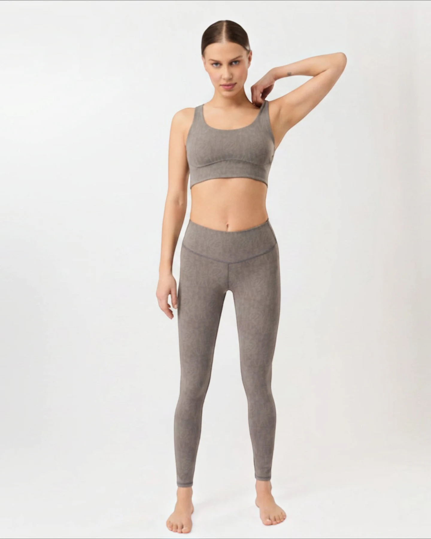 Mandala Monoprinted Leggings - Grey L – Ansicht 2