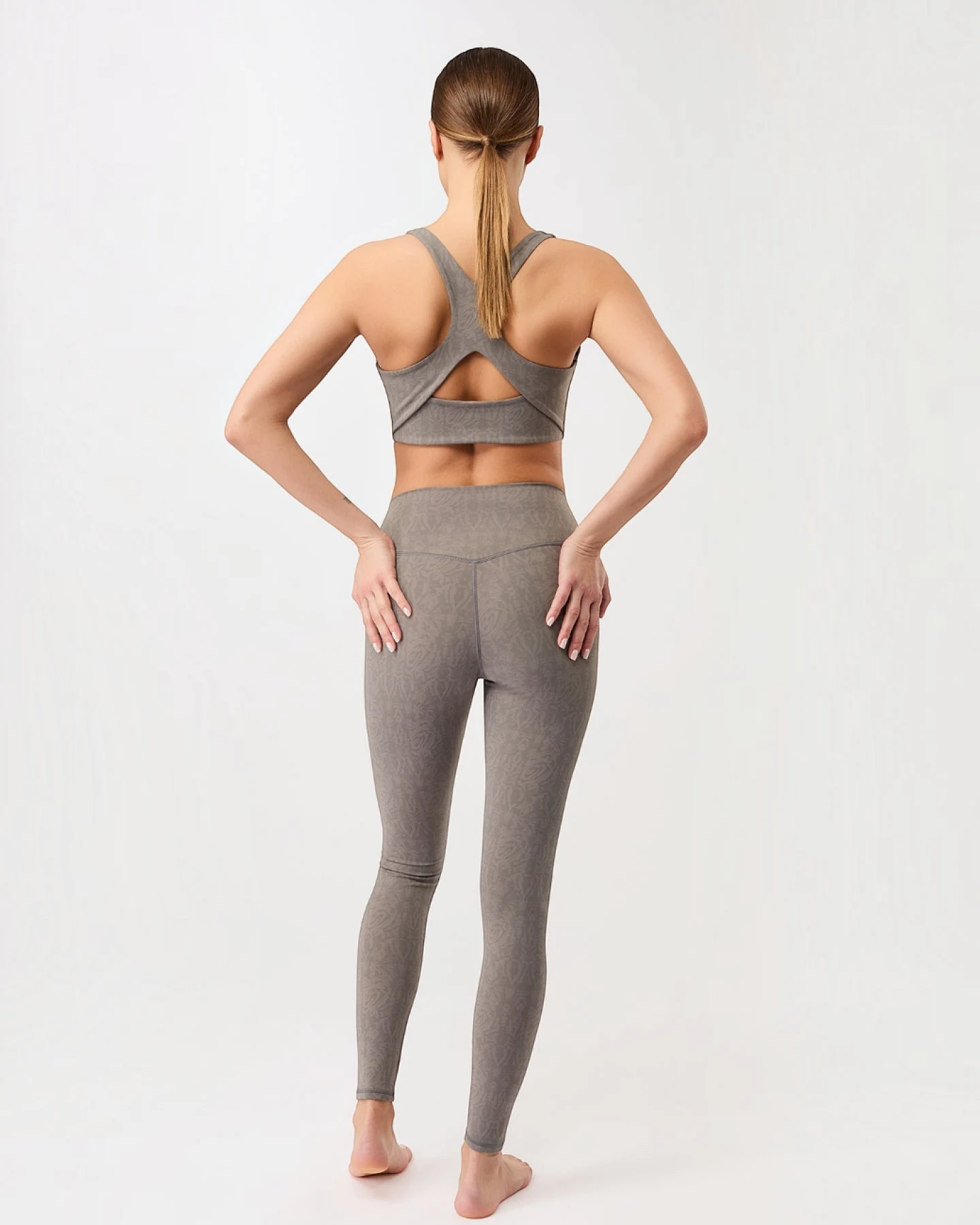 Mandala Monoprinted Leggings - Grey L – Ansicht 4