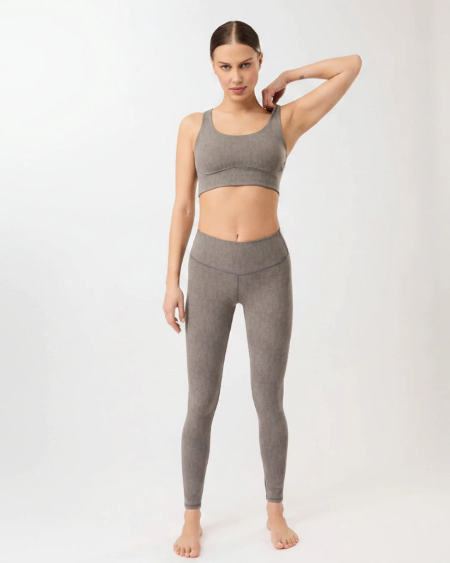 Mandala Monoprinted Leggings - Grey M – Ansicht 2
