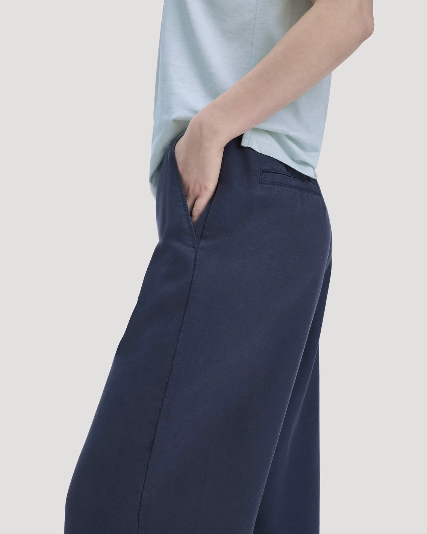 hessnatur Damen Hose Wide Leg aus TENCEL™ Lyocell - blau - Größe 44 – Ansicht 3