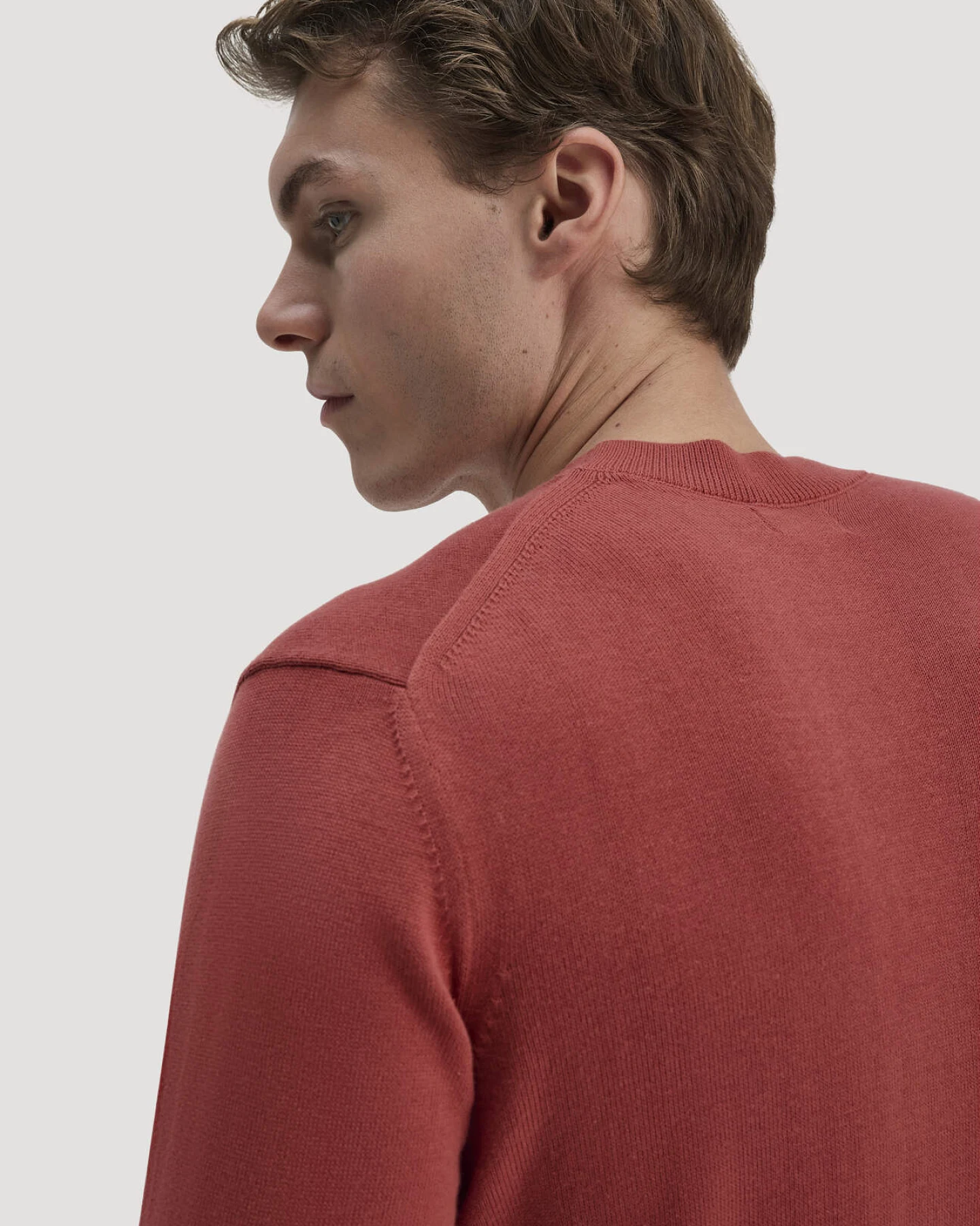 hessnatur Herren Strick Pullover Regular aus Bio-Baumwolle - braun - Größe M – Ansicht 4